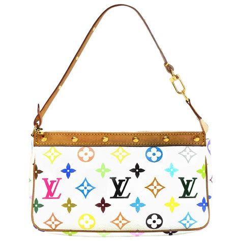 louis vuitton white bag with colored letters price|white louis vuitton bag monogram.